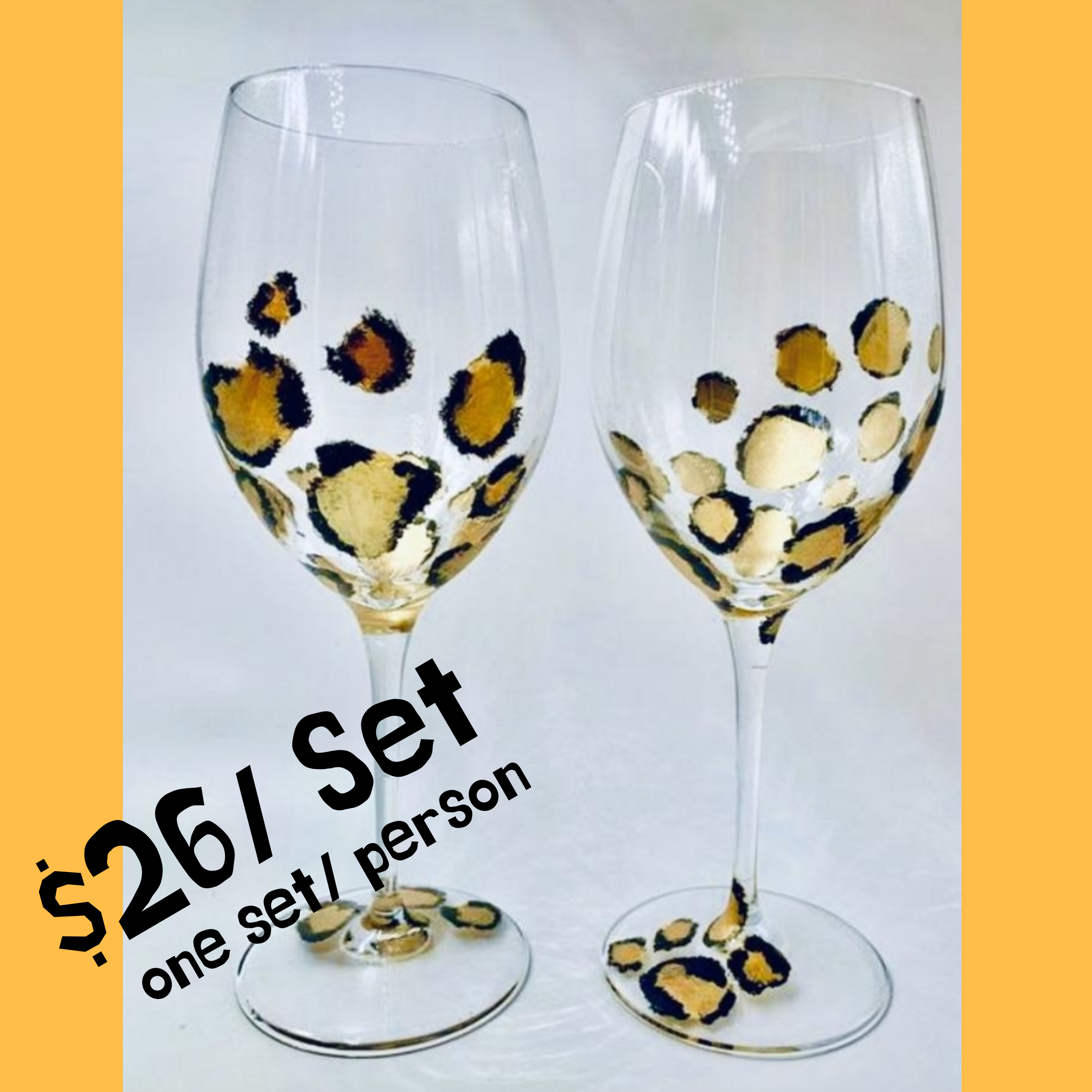 Wine Glass Paint Class! Cheetah 